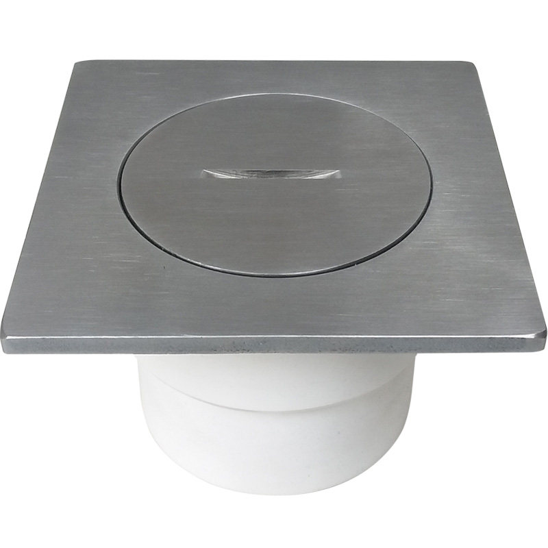 304不锈钢地面清扫口pvc检查口扫除口洁净地漏方形110排水堵头