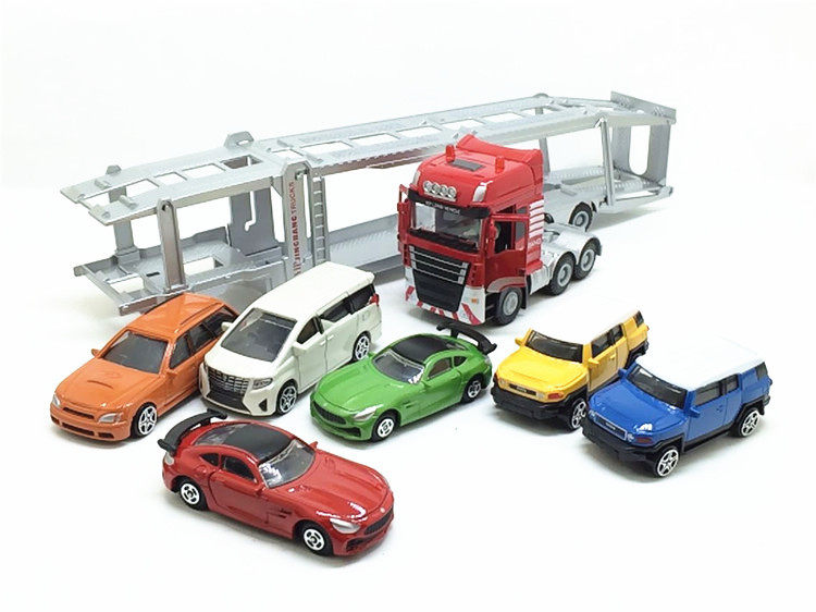 精邦合金汽车双层运输车模型轿车托运大型轿运车车模