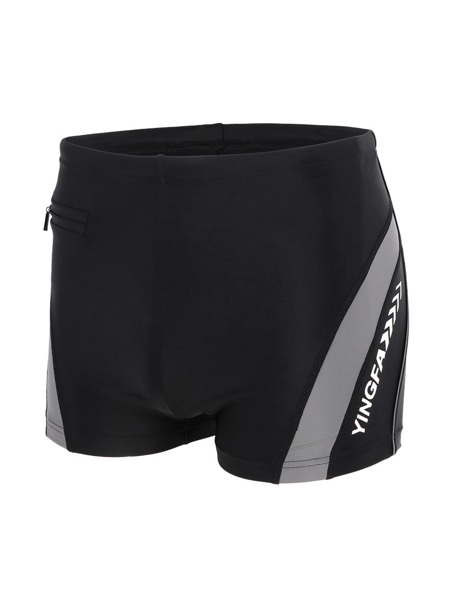 英发游泳裤男平角速干抗氯时尚带抽绳温泉度假大码沙滩游泳裤