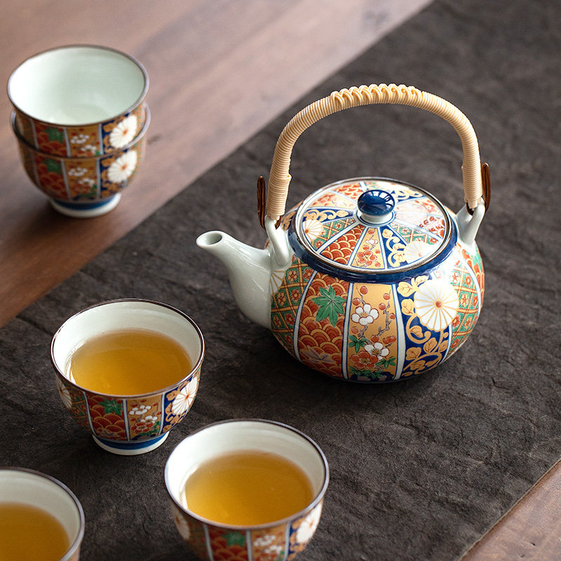 小姐日本进口波佐见烧伊万万里贴花日式茶具礼盒整套茶具