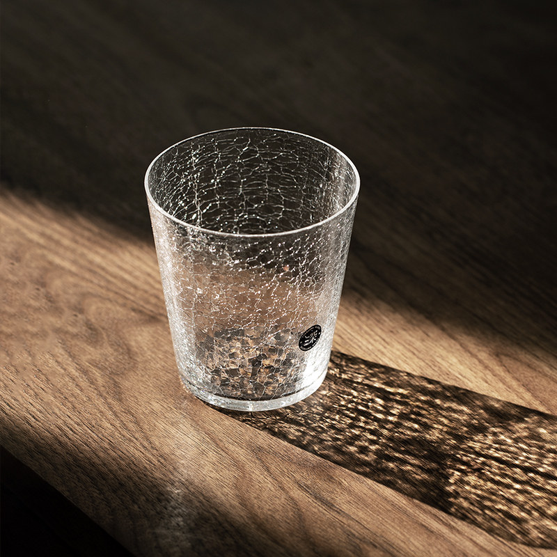 小姐日本进口深川追光水杯裂纹水晶玻璃杯家用玻璃杯