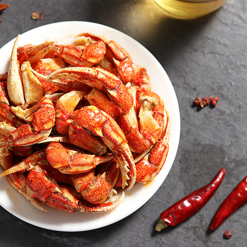 麻辣蟹钳螃蟹即食罐装小海鲜香辣醉蟹脚小零食熟食香辣蟹蟹爪罐头
