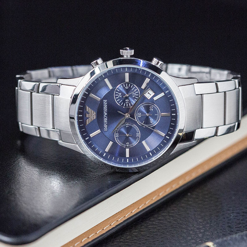 armani阿玛尼手表男士正品黑色皮带商务时尚欧美石英男表ar2448