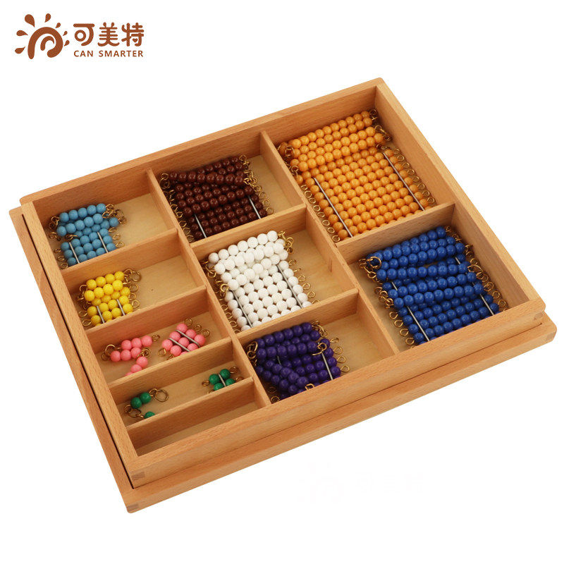 可美特蒙氏数学教具串珠珠光透明明珠蒙特蒙台梭利其它早教玩具类