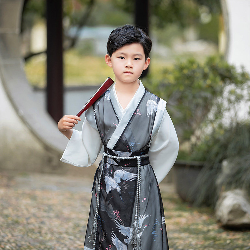 男童汉服男宝宝古装中国国风唐装诗词朗诵古风唐装