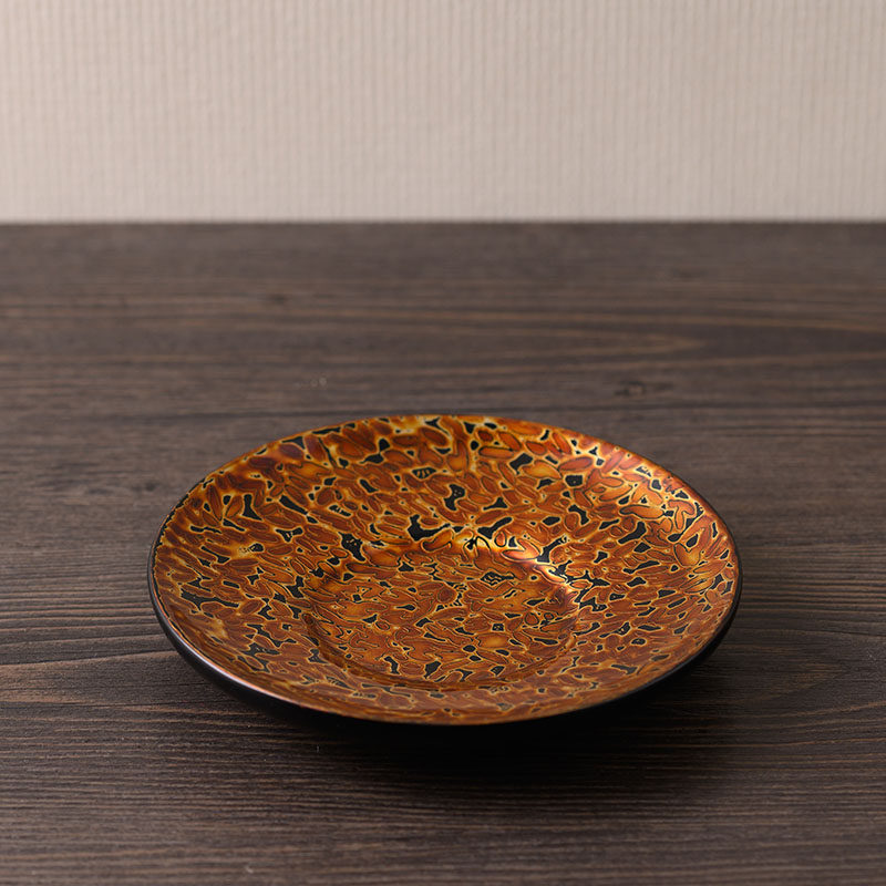 平安邱亨铭大漆茶托茶碟金虫纹福州传统手工漆器茶托