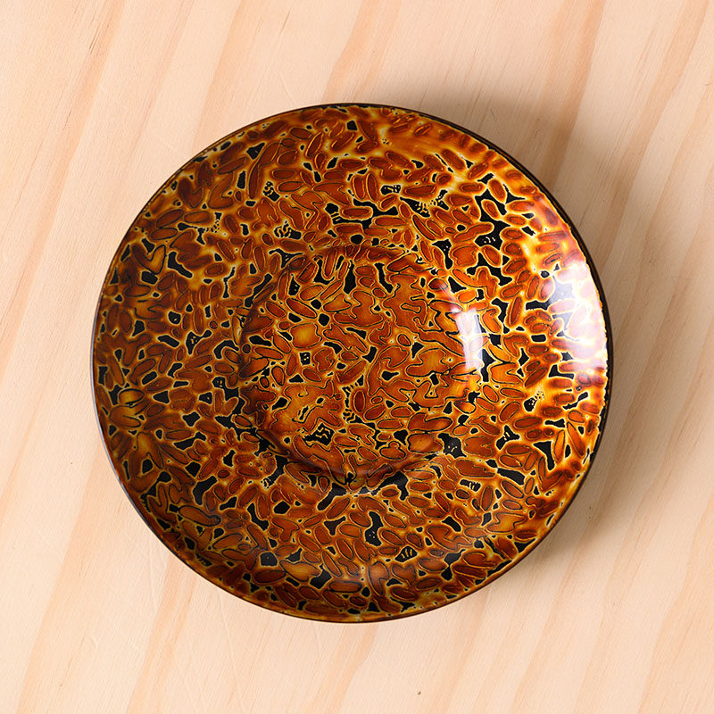 平安邱亨铭大漆茶托茶碟金虫纹福州传统手工漆器茶托