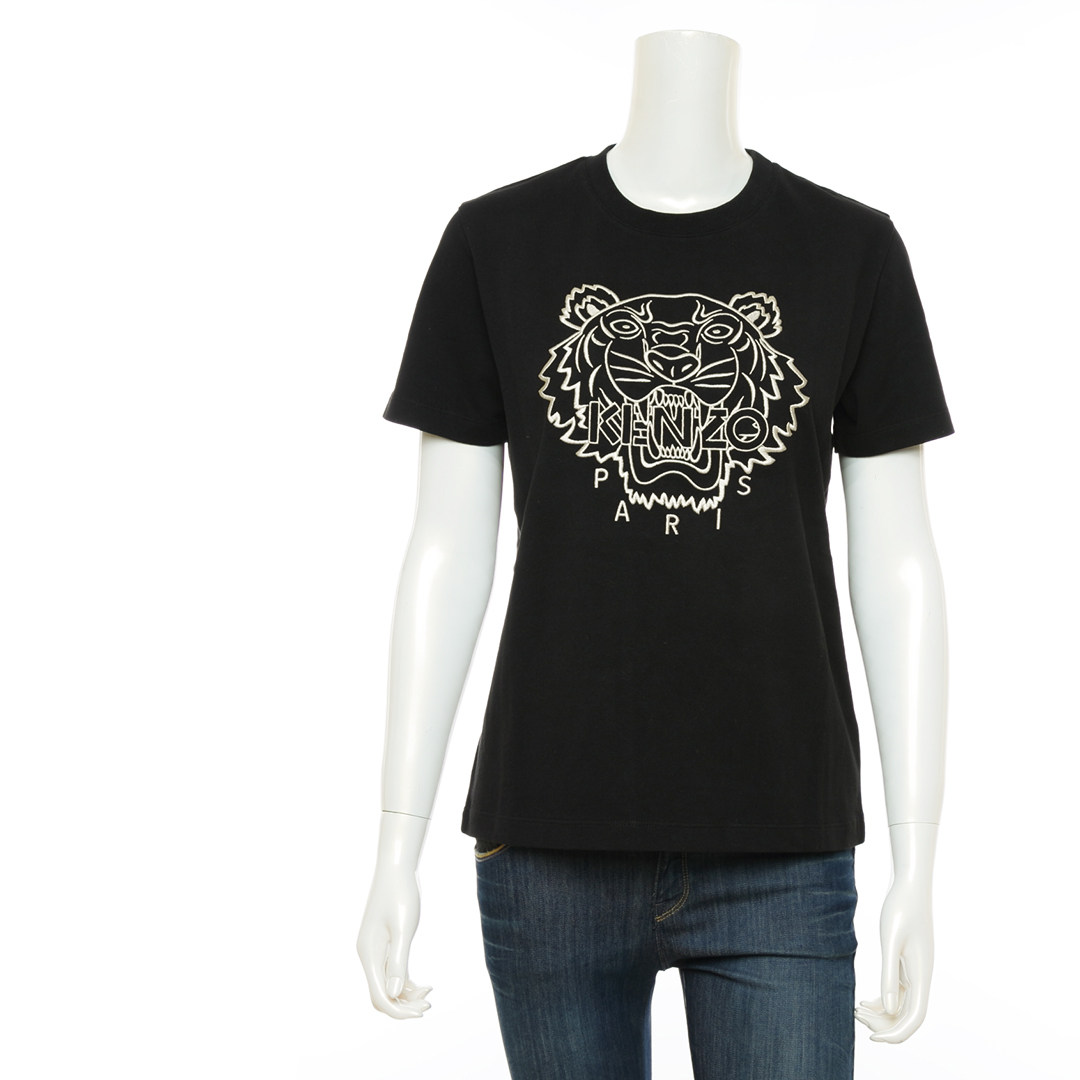 kenzo高田贤三女士刺绣虎头图案百搭短袖圆领fb52ts9124slt恤