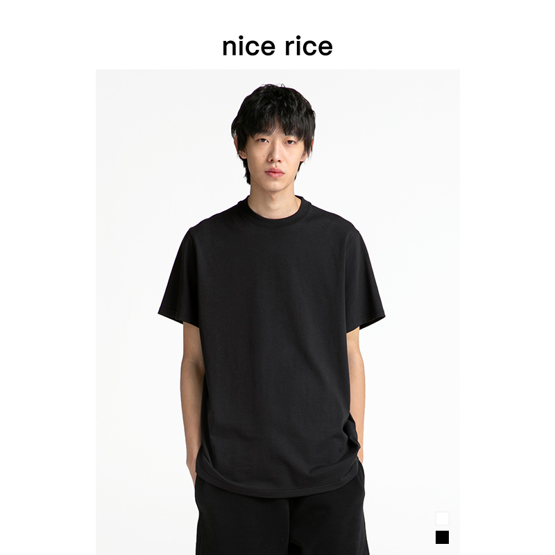 nice rice好饭 r.系列简约220克匹马棉短袖T恤[商场同款]NCC02016