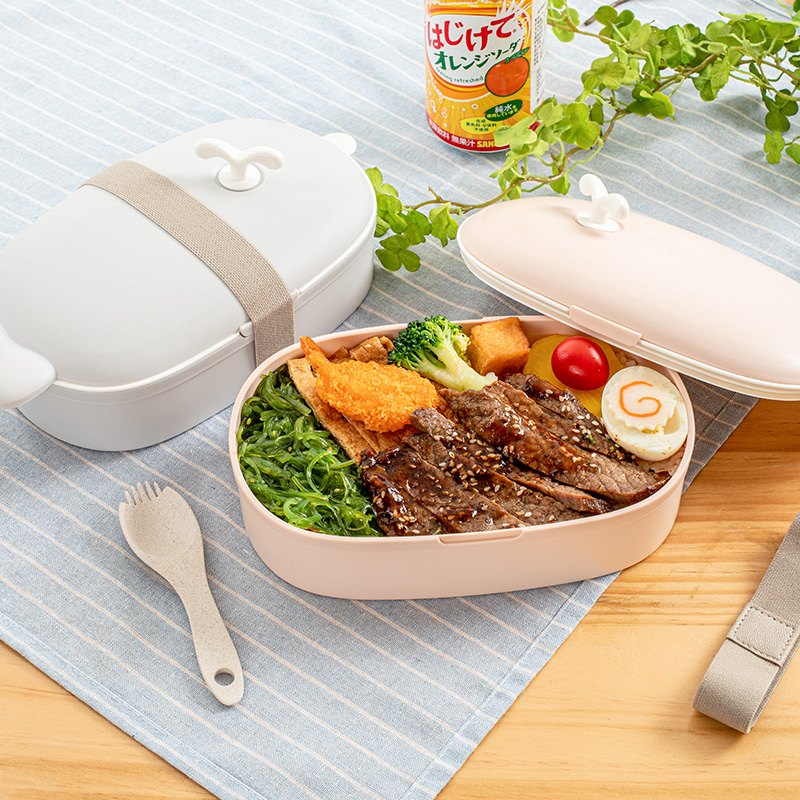 usami日本餐盒套装上班族微波炉便当盒分格型可爱少女心学生饭盒