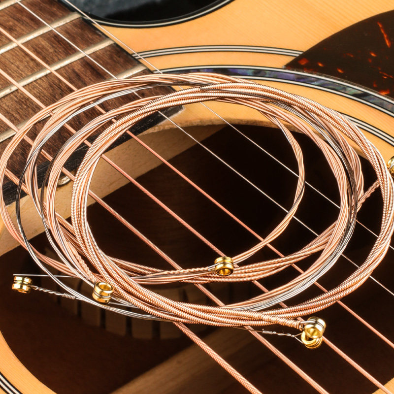 吉他琴弦民谣一套6根镀膜磷铜弦线全套木吉民谣吉他弦