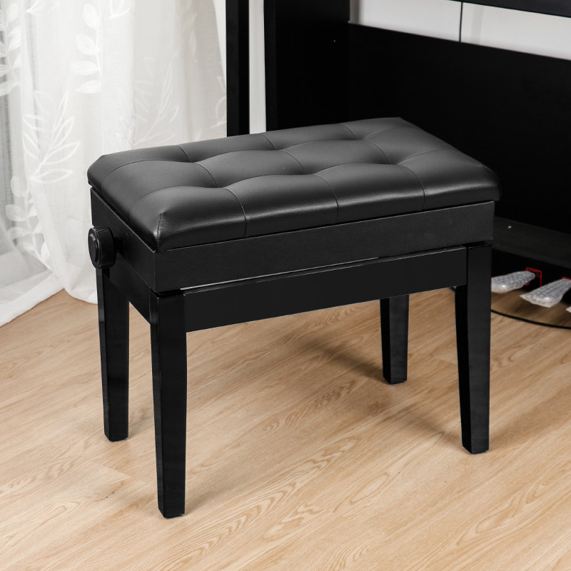 液压钢琴凳高级实木可升降琴凳双人儿童书箱凳子单人电钢琴椅子