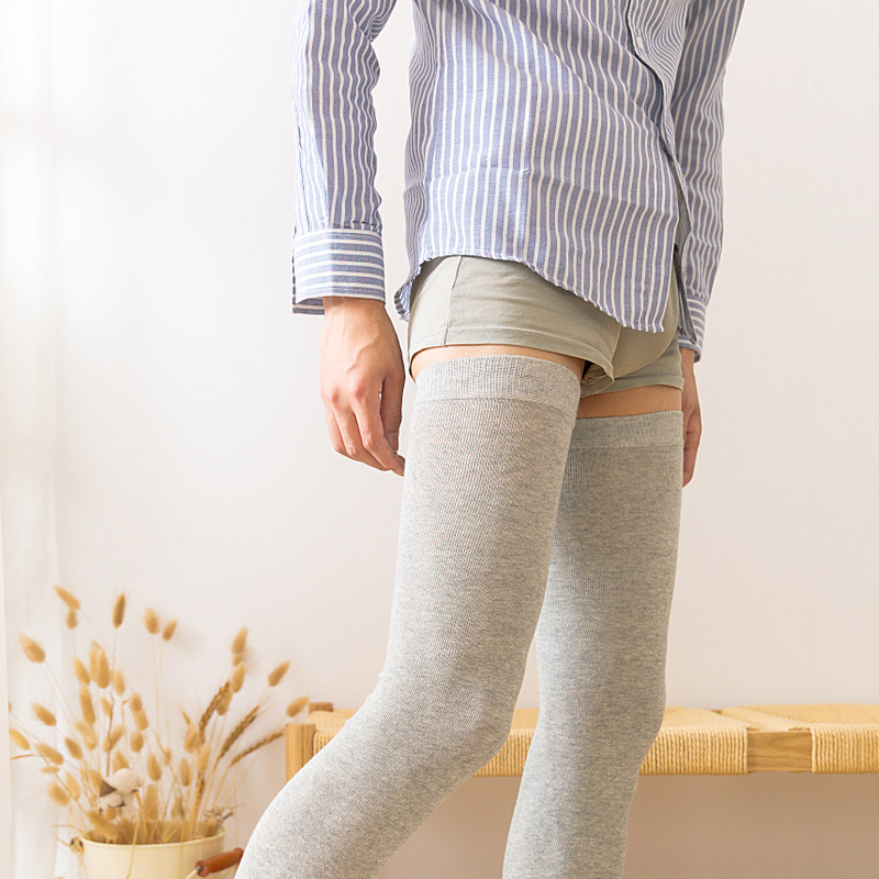 班月长筒袜男冬天保暖过膝袜超长大腿袜纯色高筒加长个性长款袜子