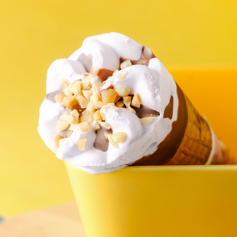 冰淇淋12支五羊甜筒雪糕脆皮香芋榴莲巧克力脆筒冰淇淋