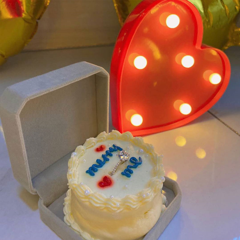 戒指蛋糕装饰装饰网网红ins小红书同款七夕情人节节日装扮用品