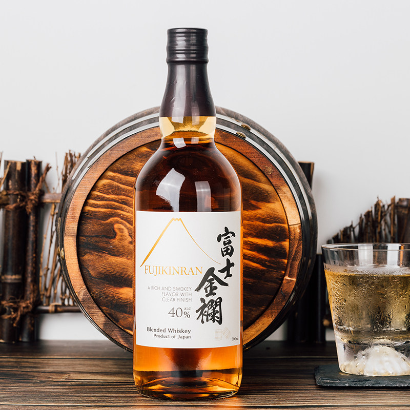 日本富士金襕fujikinran混合威士忌700ml40度好喝的洋酒礼盒装酒