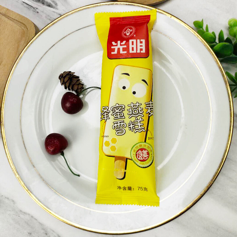 光明蜂蜜燕麦味雪糕冰棍冰激凌75克5支