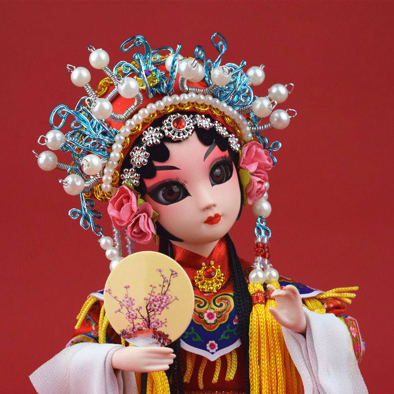 京剧绢人戏曲娃娃人偶摆件9寸中国国风北京绢人