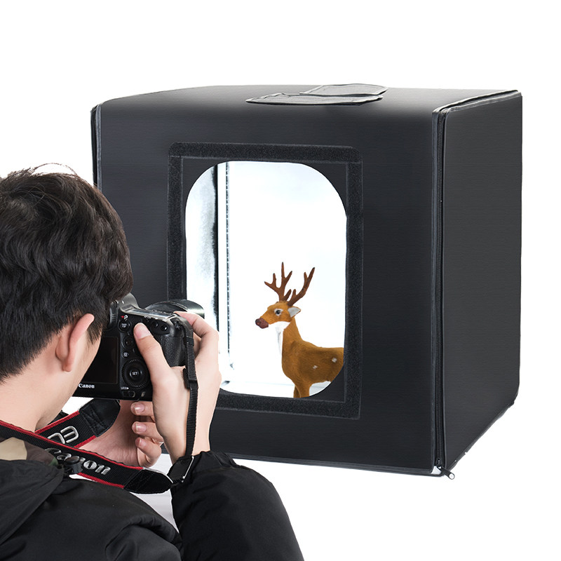 套装60cm调光迷你拍照箱淘宝静物摄影箱便携式补光柔光箱产品拍摄道具