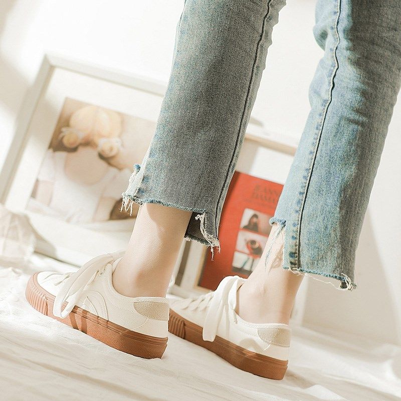 日系小白鞋女森女系帆布鞋小众2020年夏季新款复古潮鞋子港味女鞋