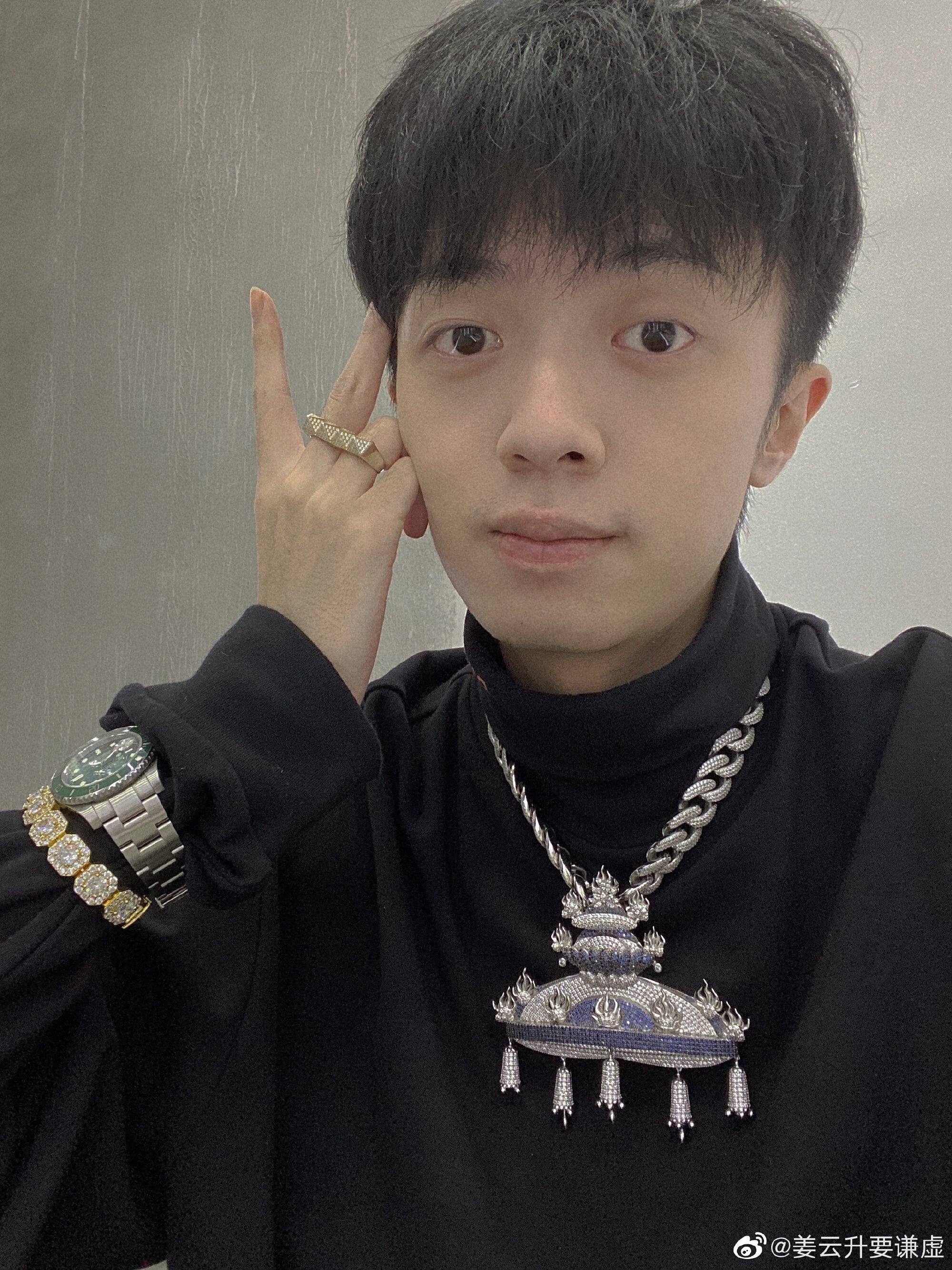 glacecustom姜云升民族风嘻哈镶嵌珍珠定制款串珠银饰古巴项链