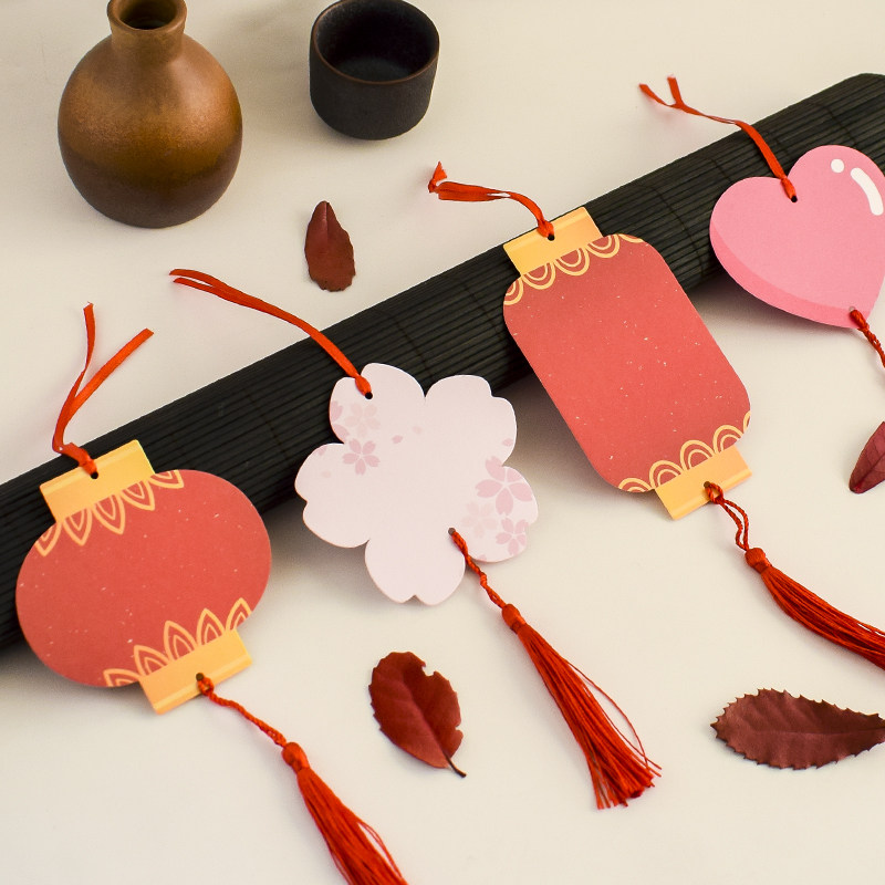 手写ins心愿小学生吊卡diy自制手工灯笼国风贺卡