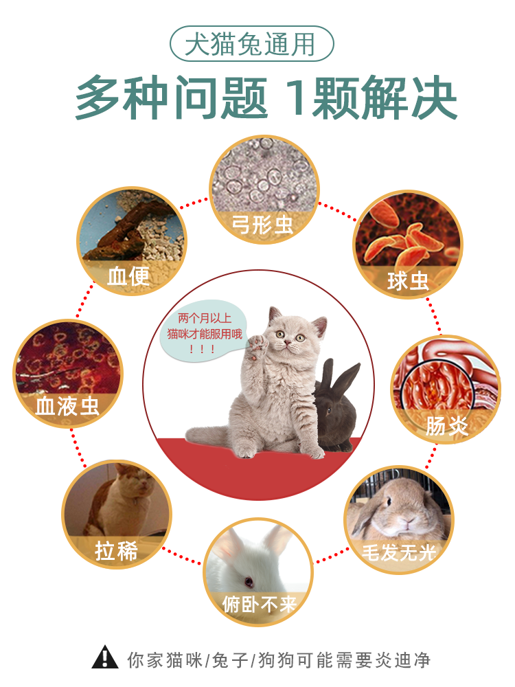 虫药猫咪球虫炎迪驱虫d800狗狗肠炎弓形形虫猫