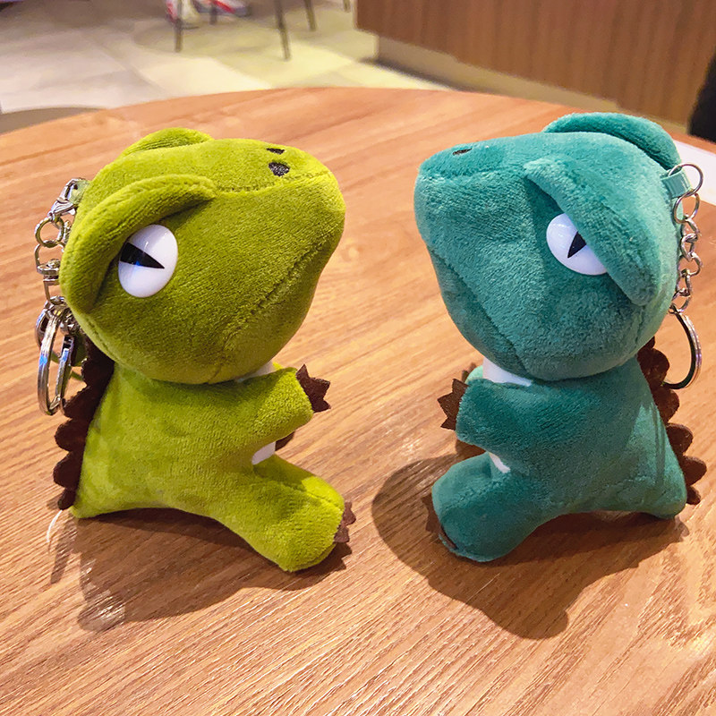网红毛绒恐龙ins少女钥匙扣可爱情侣书包挂件钥匙扣