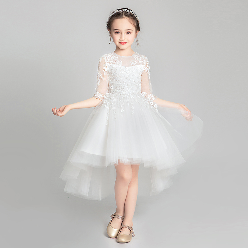 儿童公主裙蓬蓬小孩花童婚纱女童晚礼服高端洋气歌唱钢琴演出服装