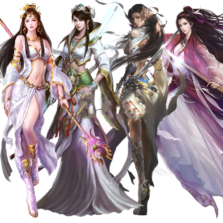 中国国风仙侠武侠角色古装美女cg原画设定设计素材