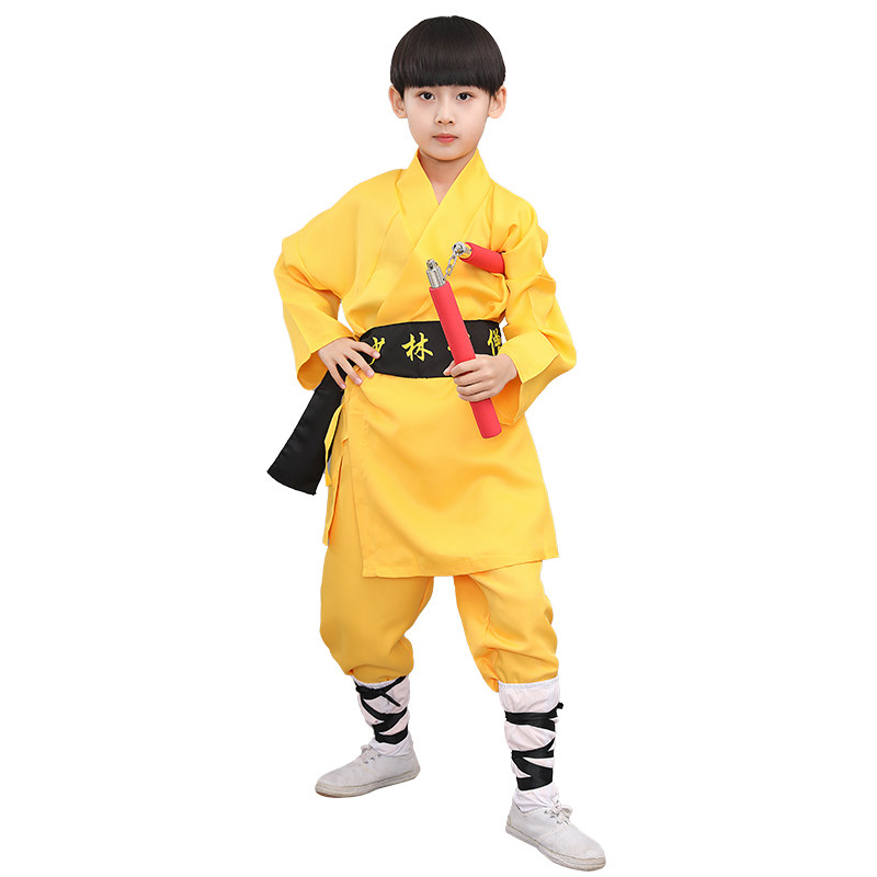 儿童武术服男女童小学生小和尚少林寺功夫中国练功儿童演出服