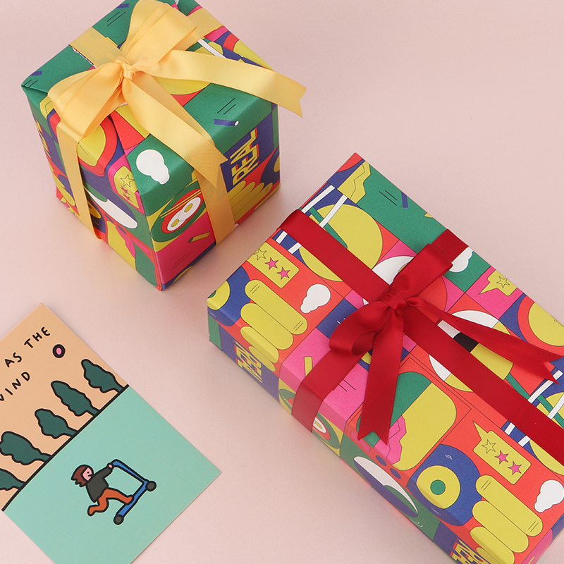 包装纸一树情人节礼物生日爱搞可爱儿童节七夕文创包装纸