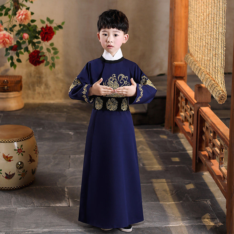 儿童汉服男童春秋2021新款小男孩唐装古装中国唐装