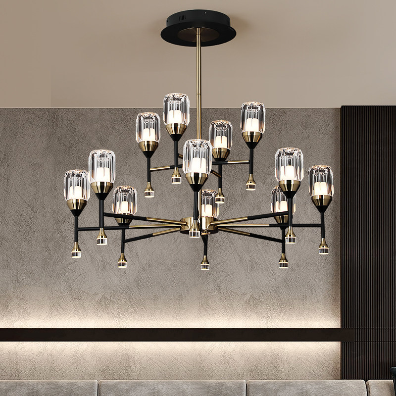 松伟晶莹现代轻奢客厅吊灯简约大气家用高档客厅吊灯