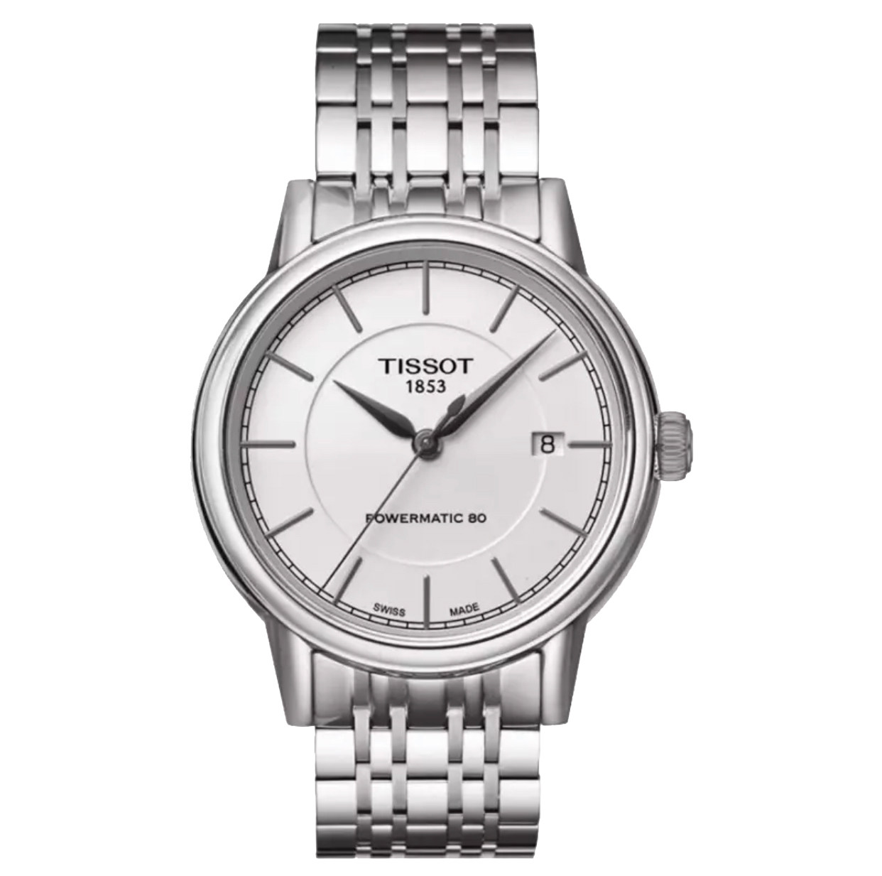 直营tissot天梭卡森系列经典白色男士机械腕表瑞士腕表