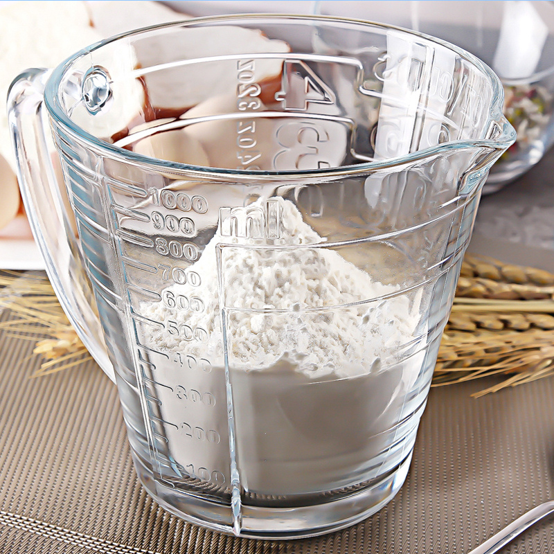 刻度帕莎帕琦进口玻璃量杯面粉厨房烘焙工具计量奶杯