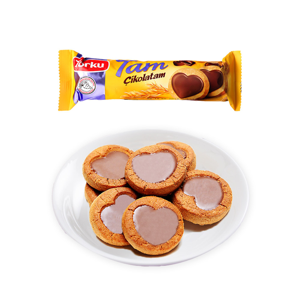 土耳其进口torku特库心形巧克力注心燕麦夹心饼干