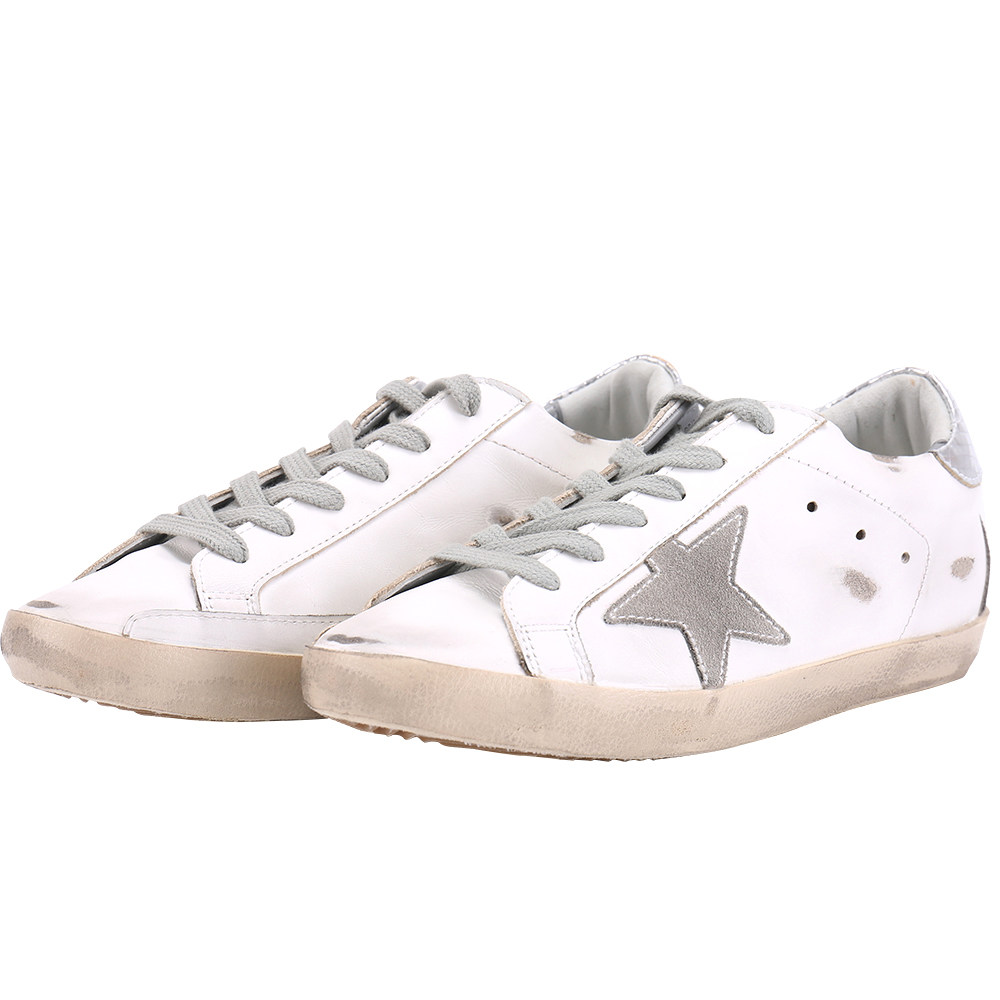 goldengoose银尾亮面脏脏小白鞋