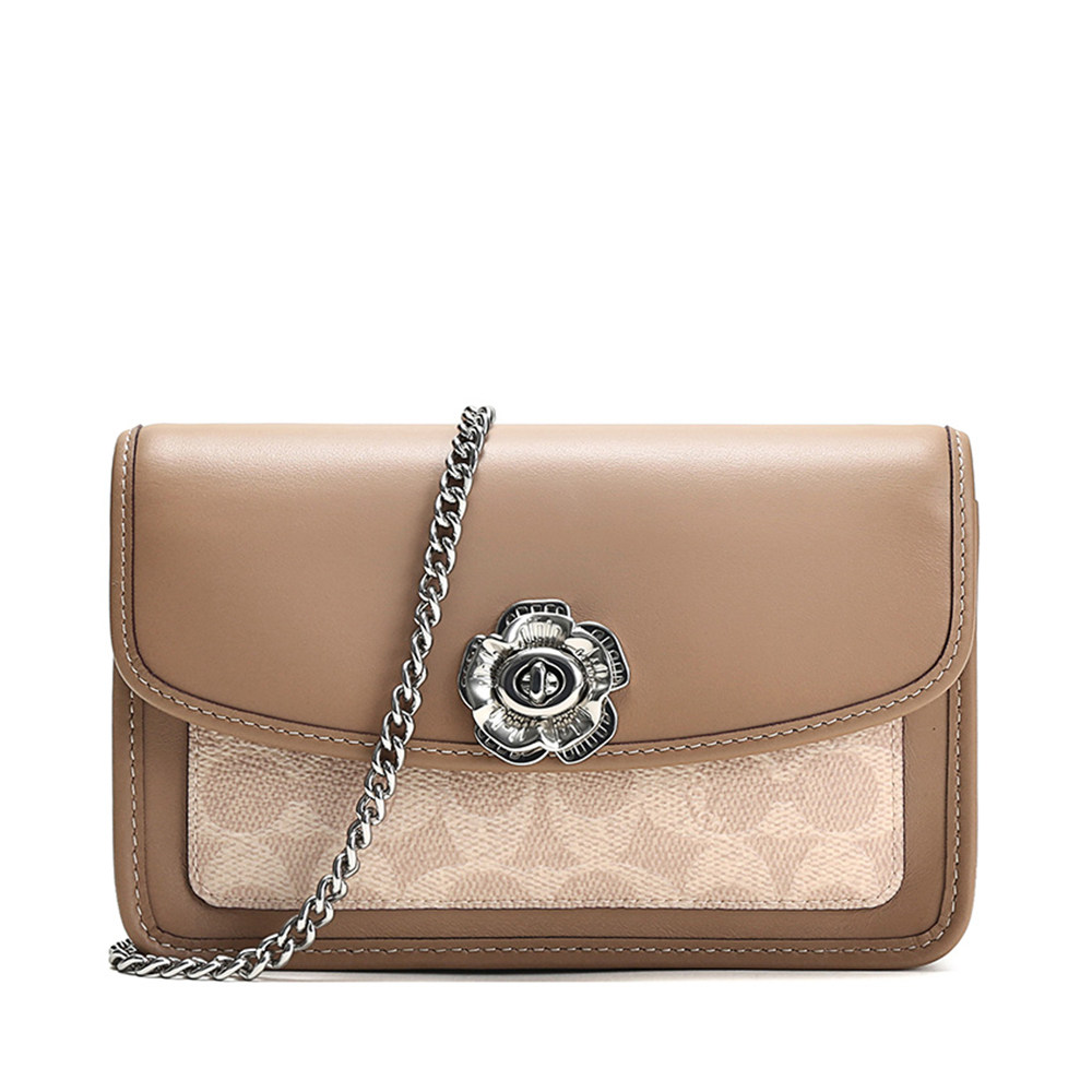 直营coach蔻驰女士parker系列单肩斜挎包89289灰褐色女士包袋