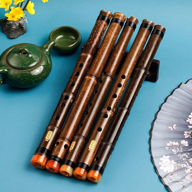 高档迷你乐器六孔一节初学紫竹便携古风洞箫箫