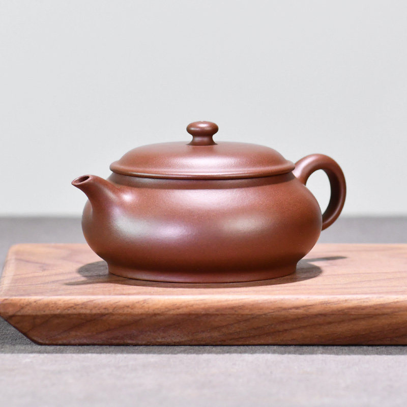 壶天福地顾军原矿紫泥全纯手工茶壶小品单人紫砂壶明炉150ml