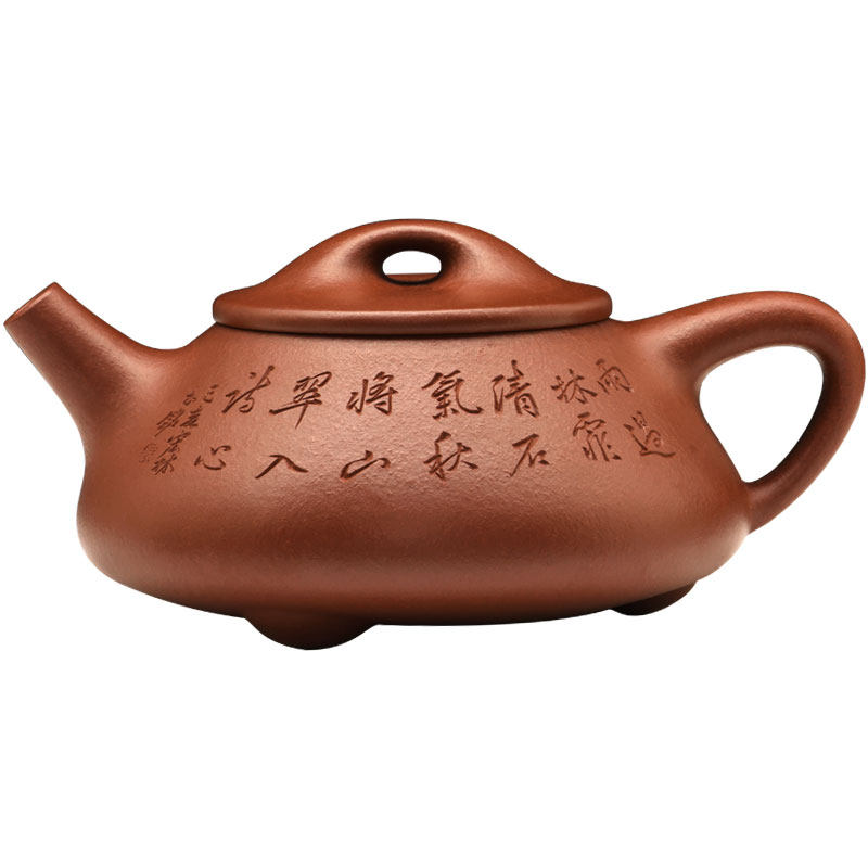 壶天福地吴建平建平石瓢紫砂壶全纯手工刻绘茶壶大品茶壶