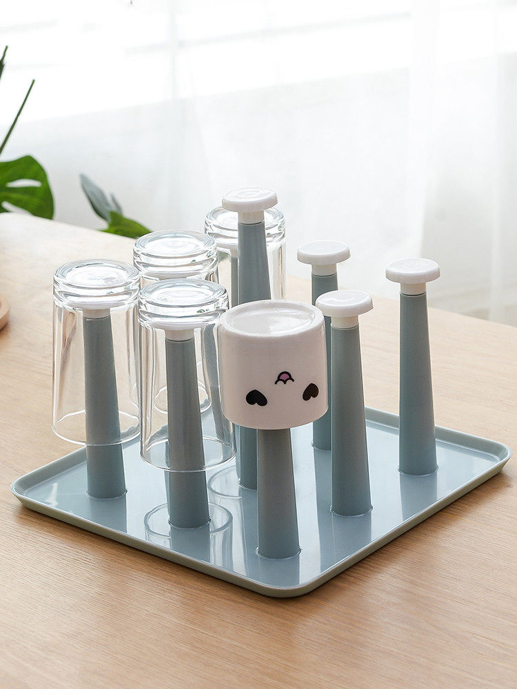 水杯杯架10头玻璃杯架子挂架北欧创意家用带托盘杯架