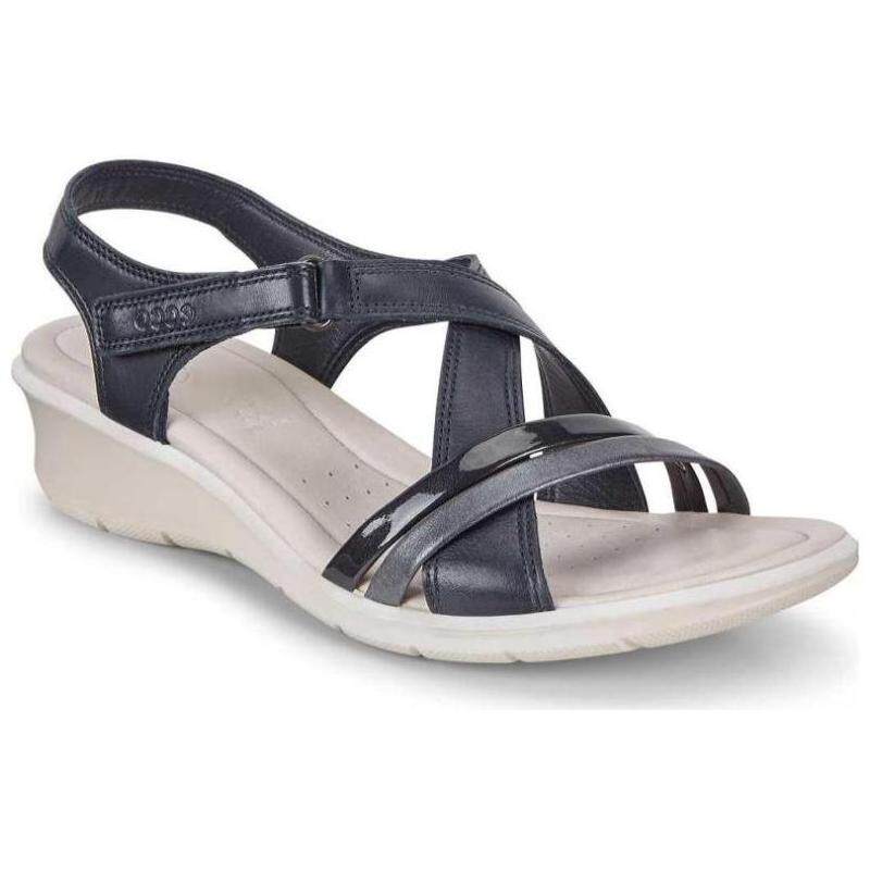 ecco爱步凉鞋交叉中跟坡跟皮质夏季轻质美国其它运动鞋