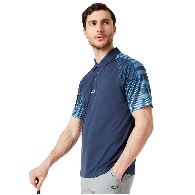 oakley欧克利男子户外polo短袖系扣拼色耐穿美国户外休闲衣