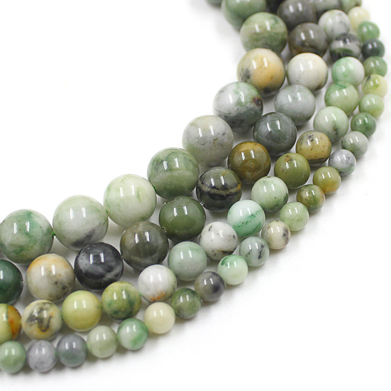 diy时尚配件非洲玉绿玉髓圆形手串散珠饰品其他diy饰品配件