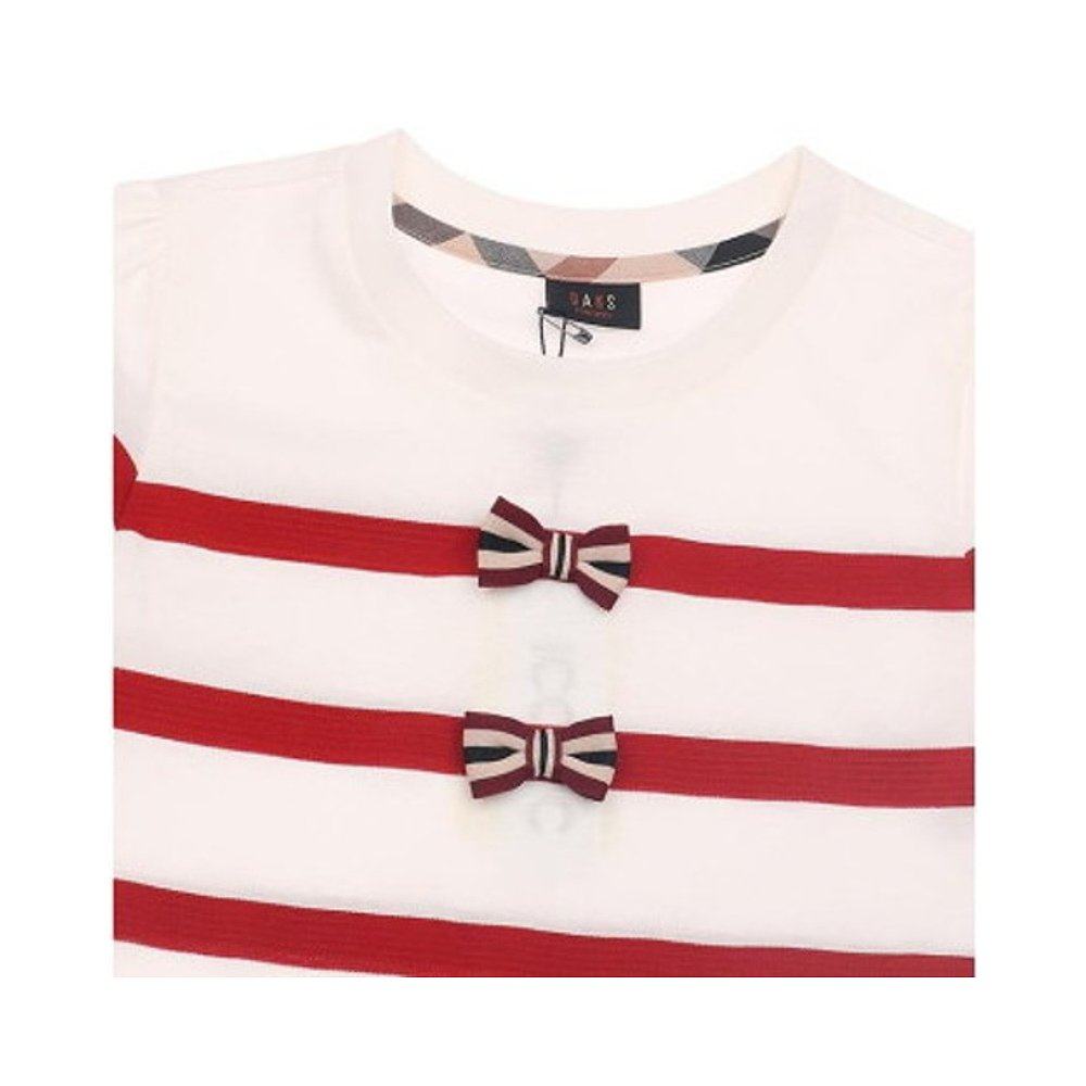 韩国直邮dakskidsdakskids飘带配色条纹恤衫t恤