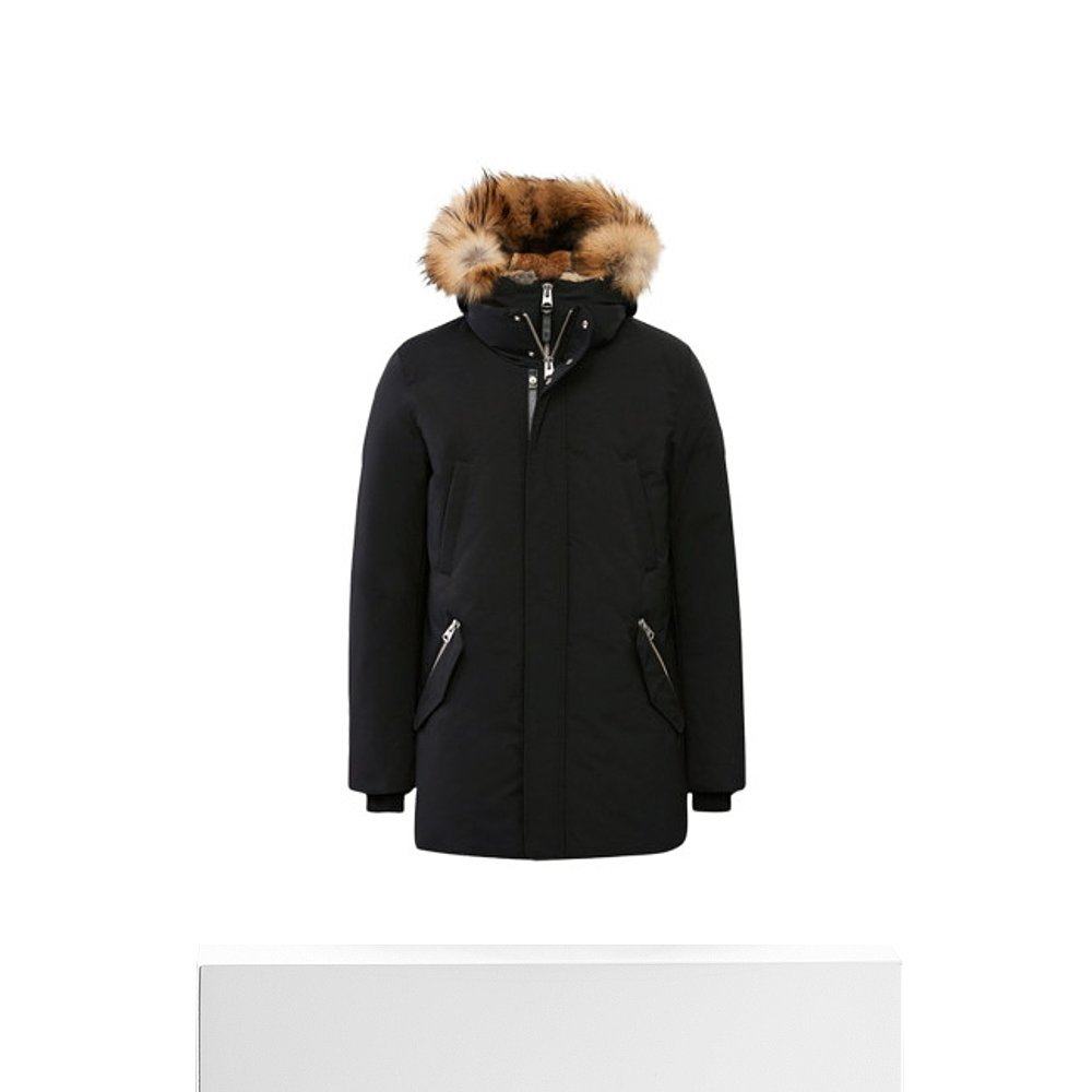 韩国直邮mackage凯奇羽绒服男款毛领黑色中长多重羽绒服