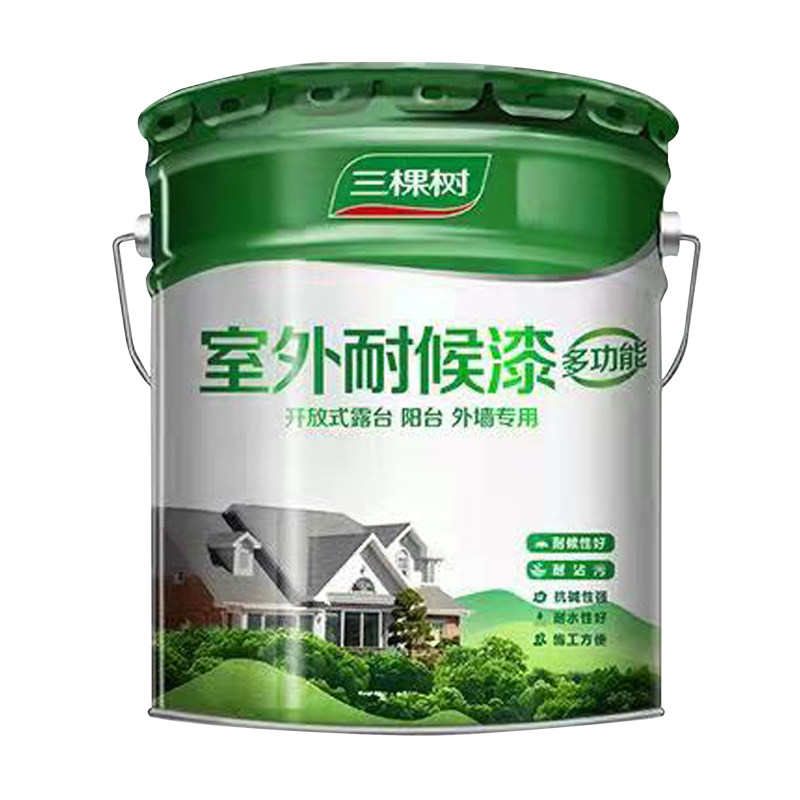三棵树外墙漆防水防晒乳胶漆外墙涂料室外耐久油漆别墅白色内墙面