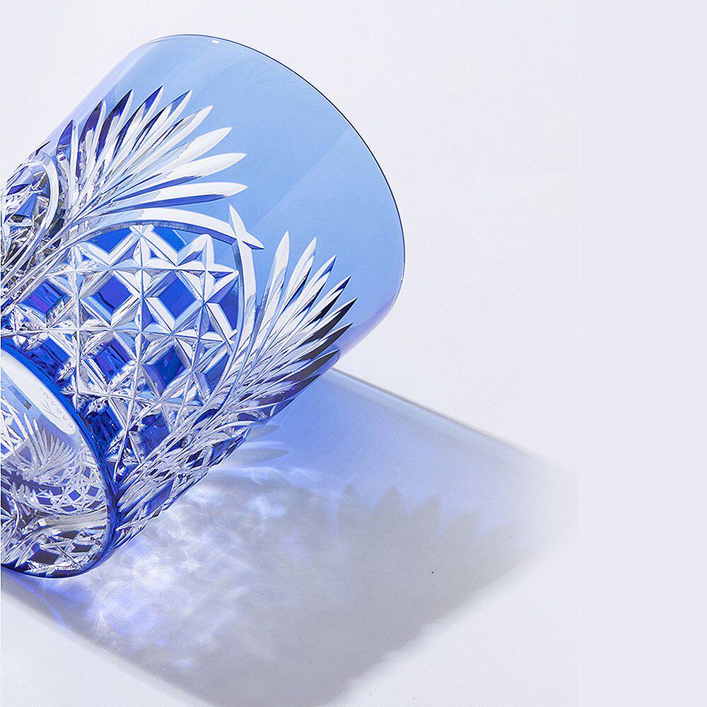 日本直邮kagami江户四角笼目竹叶洛克威士忌酒杯玻璃杯